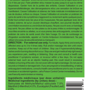 Description - WEBBER Activ+ Crème Analgésique100ml - 065798431252