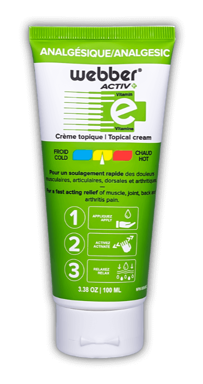 Crème analgésique WEBBER Activ+ avec vitamine E - 100ml - 065798431252