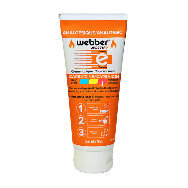 Capsaïcine Crème analgésique WEBBER Activ+ avec capsaïcine et vitamine E - 75ml - 065798431276